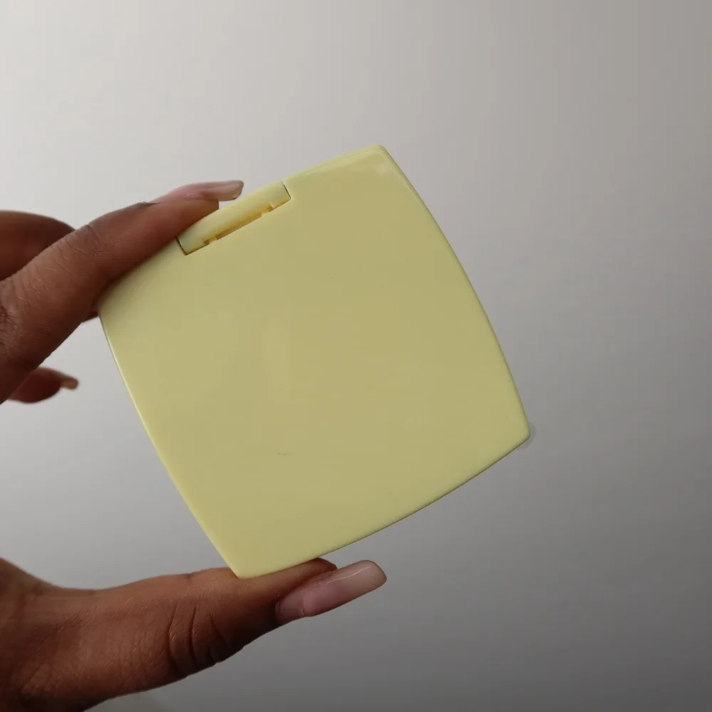 Chanel Yellow Compact Powder Case - Elegant Travel Makeup Case